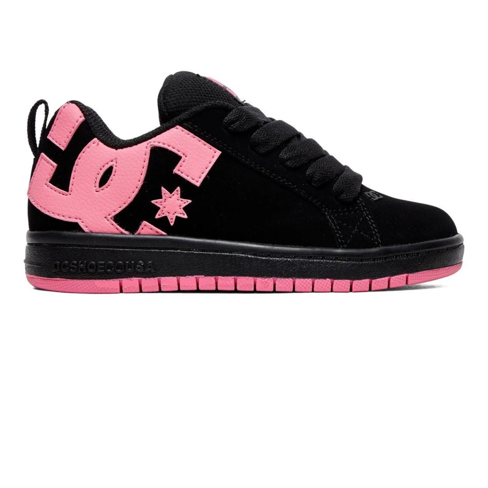 DC Kids Black and Pink Sneakers